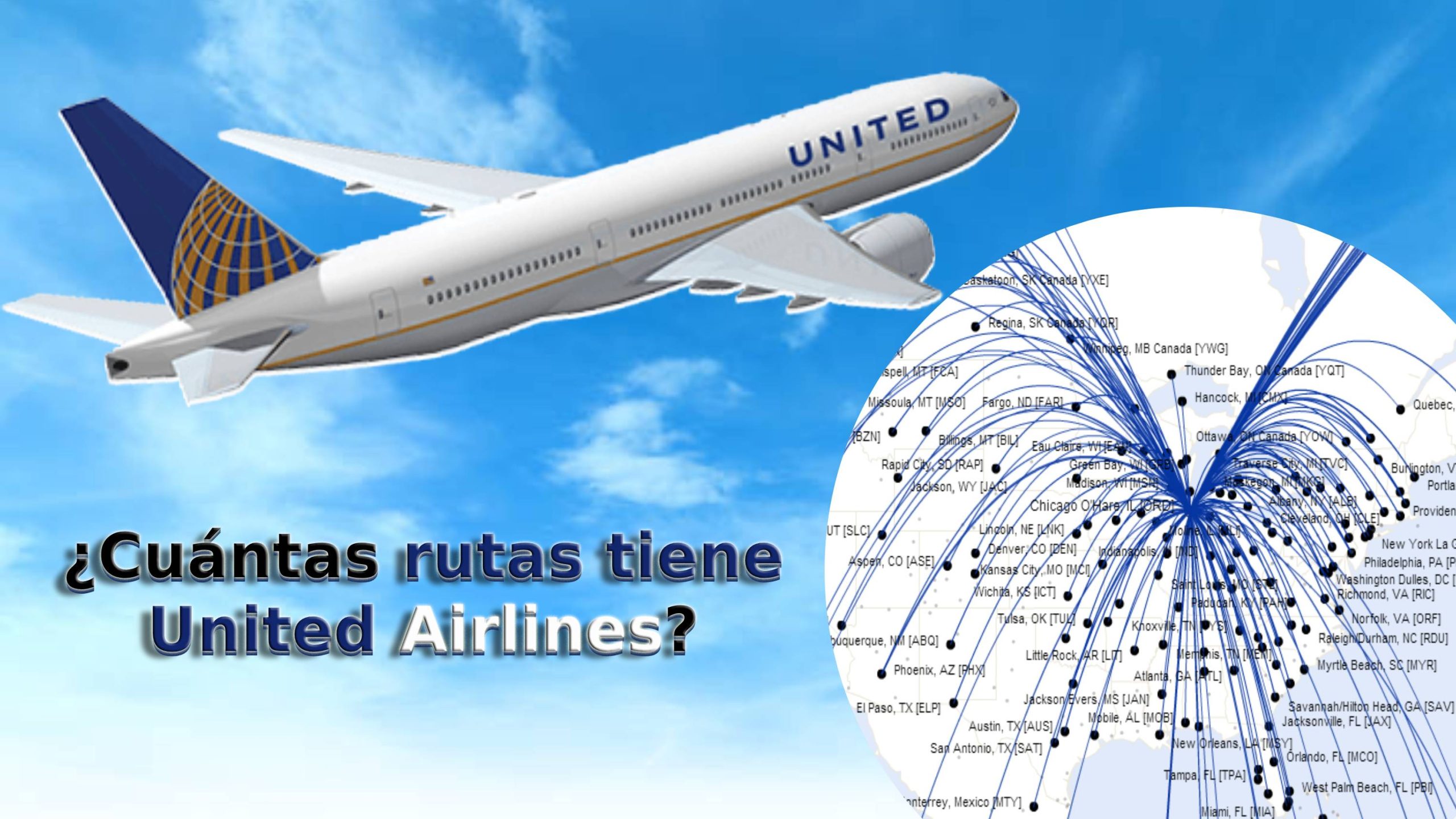 ¿Cuántas rutas tiene United Airlines?